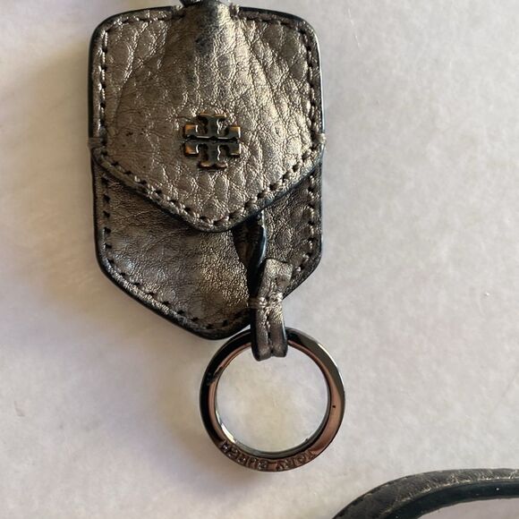 TORY BURCH Double Zipper Metallic Pebbled Leather Shoulder Bag - Picture 2 of 16